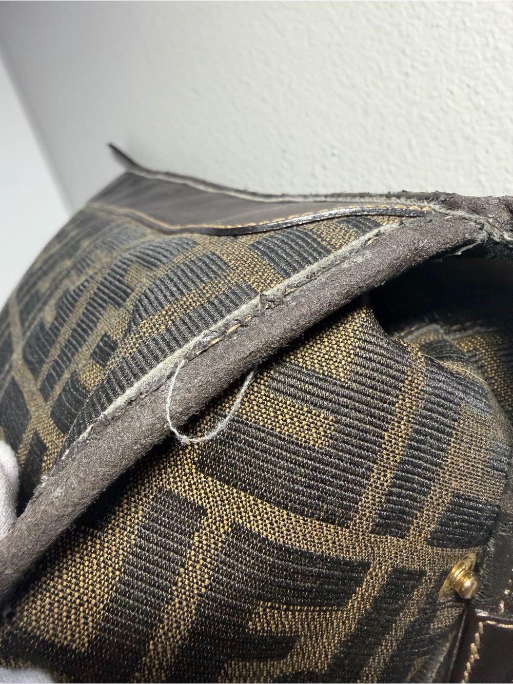 Fendi Brown Monogram Canvas Clutch with Dark Brown Trim (Fair) - Picture 6 of 16